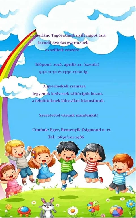 Nyílt nap az Egri BÓI Eszterlánc Tagóvodájában